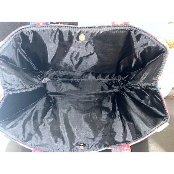 Victorias Secret Plaid & Shearling Tote Bag Flannel Feel Soft Holiday - Picture 4 of 7